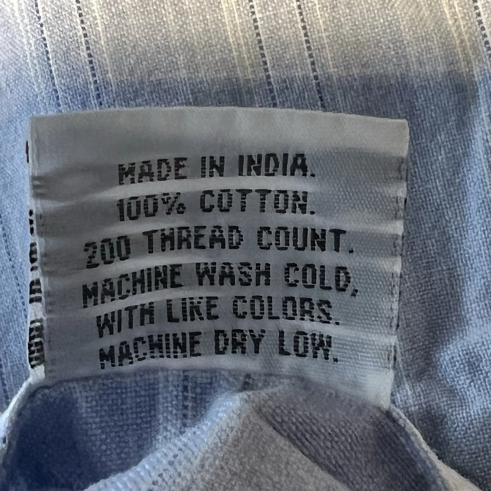 Crate and Barrel Blue Shirting Striped Pillowcases Coastal Beach Nautical 19x28 - Image 3 of 4