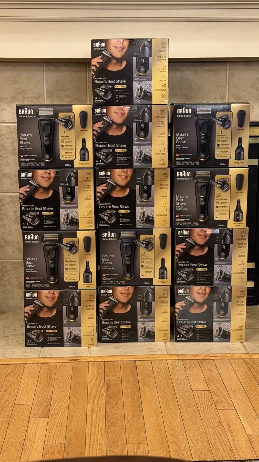 Brand New Sealed - Braun Series 9 Sport+ 9320CC Wet Dry Shaver Clean & Charge 