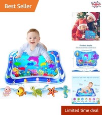 Infant Sensory Tummy Time Water Mat with Colorful Ocean Creatures - Blue