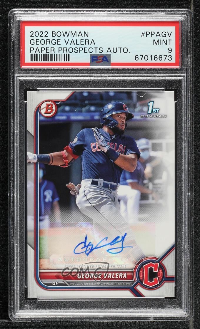 2022 Bowman Paper Prospect Auto George Valera #PPA-GV PSA 9 MINT Auto 09an