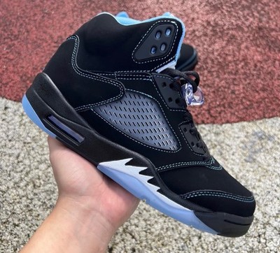   Air Jordan 5 Retro University Blue Black Cushioned Shock Absorbing Men's Shoe