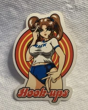 Vintage skateboard sticker Hook-Ups Girl NOS Stussy Hook Ups Deck Art Lost Alva
