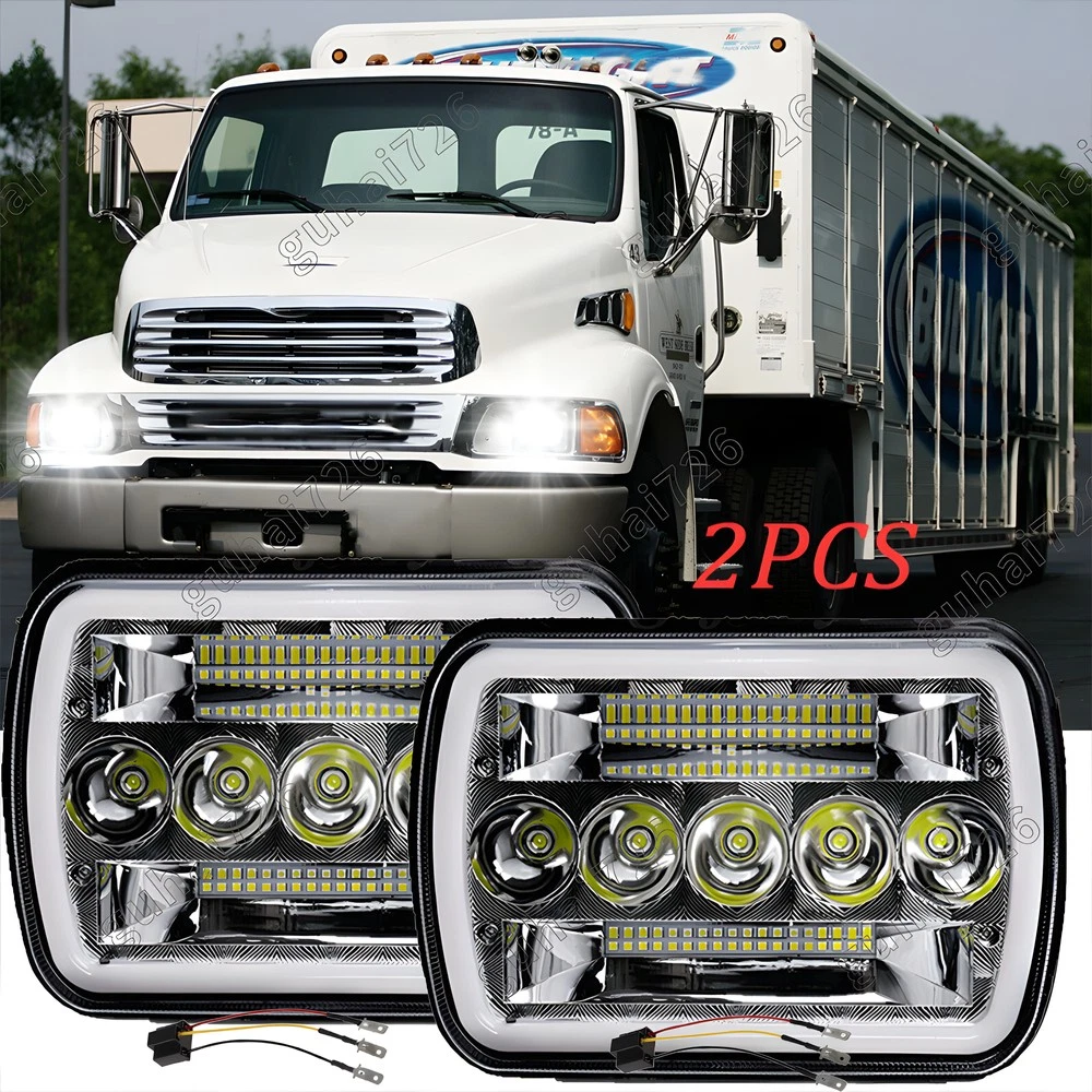 Kit De 2 Faros LED 7x6 Pulgadas Para Camión Sterling - Luz Blanca, H4, IP67, DOT/CE