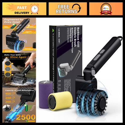 Cordless Electric Grill Brush - Automatic BBQ Cleaner, 3-Speed Control, Recharge
