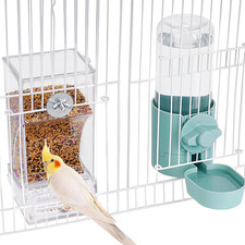 No Mess Bird Feeder Water Dispenser Set, Bird Feeder for Cage, Cage Accessories