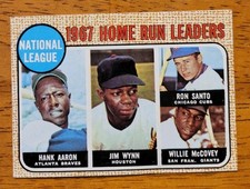 1968 Topps #5 National League 1967 HR Leaders Aaron Wynn Santo McCovey NM