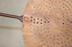 RARE 18TH C PA HEART DECORATED WROUGHT IRON AND COPPER PUNCH DECORATED SKIMMER — photo 8