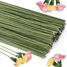 100 Pack Floral Wire 18 Gauge Crafts Florist Wire Stems Diameter 0.05In Green...