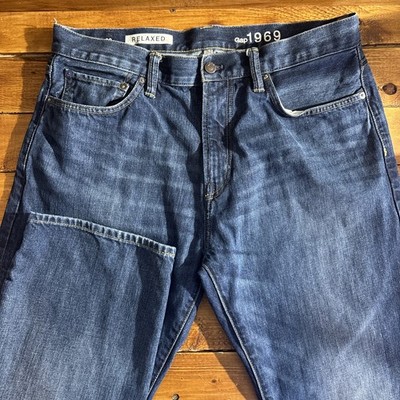 Gap 1969 Jeans Men 34x30 (Fits 36x29) Relaxed Fit Denim Straight
