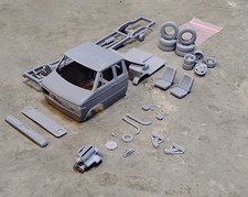 3d Printed 1/25 70's-80's Chevy Custom Van Chassis Cab Dually