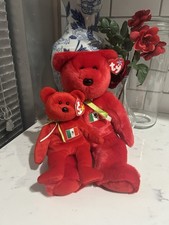 Ty Beanie Babies Buddy Osito The Red Mexican Bear Lot Of 2 Mexico