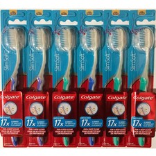 Colgate Slim Soft Gliding Tips Toothbrush, Extra 6 Count Pack of 1 , White