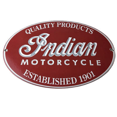 Vintage Indian Motorcycle Sign - Porcelain Quality Products Parts Gas Sign