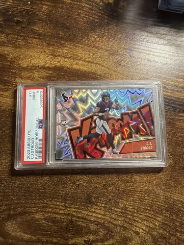 2023 Panini Absolute C.J. Stroud Rookie Kaboom Horizontal SSP Case Hit PSA 9