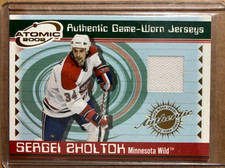 2001-02 Pacific Atomic Jerseys Sergei Zholtok 30 Montreal Canadiens White Swatch