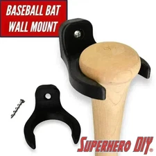 Baseball Bat Holder Wall Mount | Floating Shelf for Baseball Bat Storage or Disp