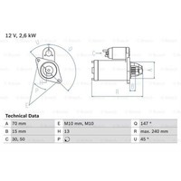 Bosch Anlasser Starter 2.6Kw FüR Mercedes-Benz Viano Vito Bus Sprinter 35-T