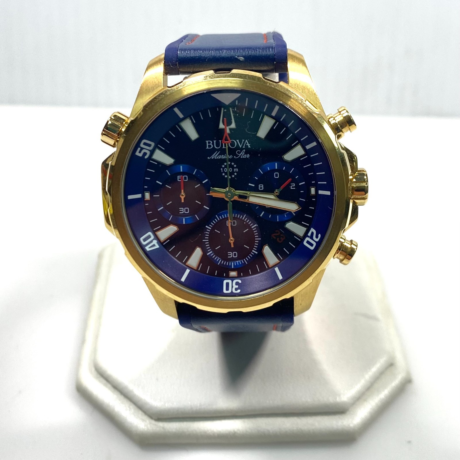 v777 Bulova Marine Star Chronograph Model 97B168 Stainless Steel Men ...