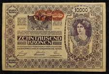 Austria-Hungary 1918 ZEHNTAUSCEND KRONEN 10,000 Krona