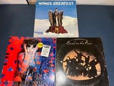 PAUL McCARTNEY & WINGS-3 LP Lot-Wings Greatest/Tug Of War/Band On The Run/Poster