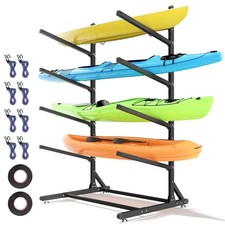 Freestanding Kayak Storage Rack, Heavy Duty Adjustable Stand for Kayaks, SUPs...