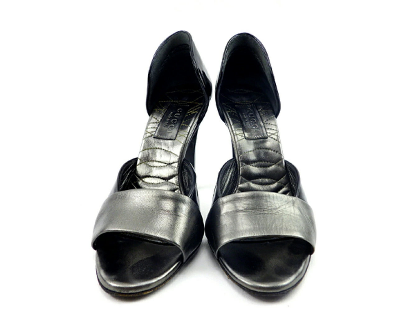 GUCCI Sandals #34 Half Black x Silver Ladies Brand High Brand Vintage thumbnail 2