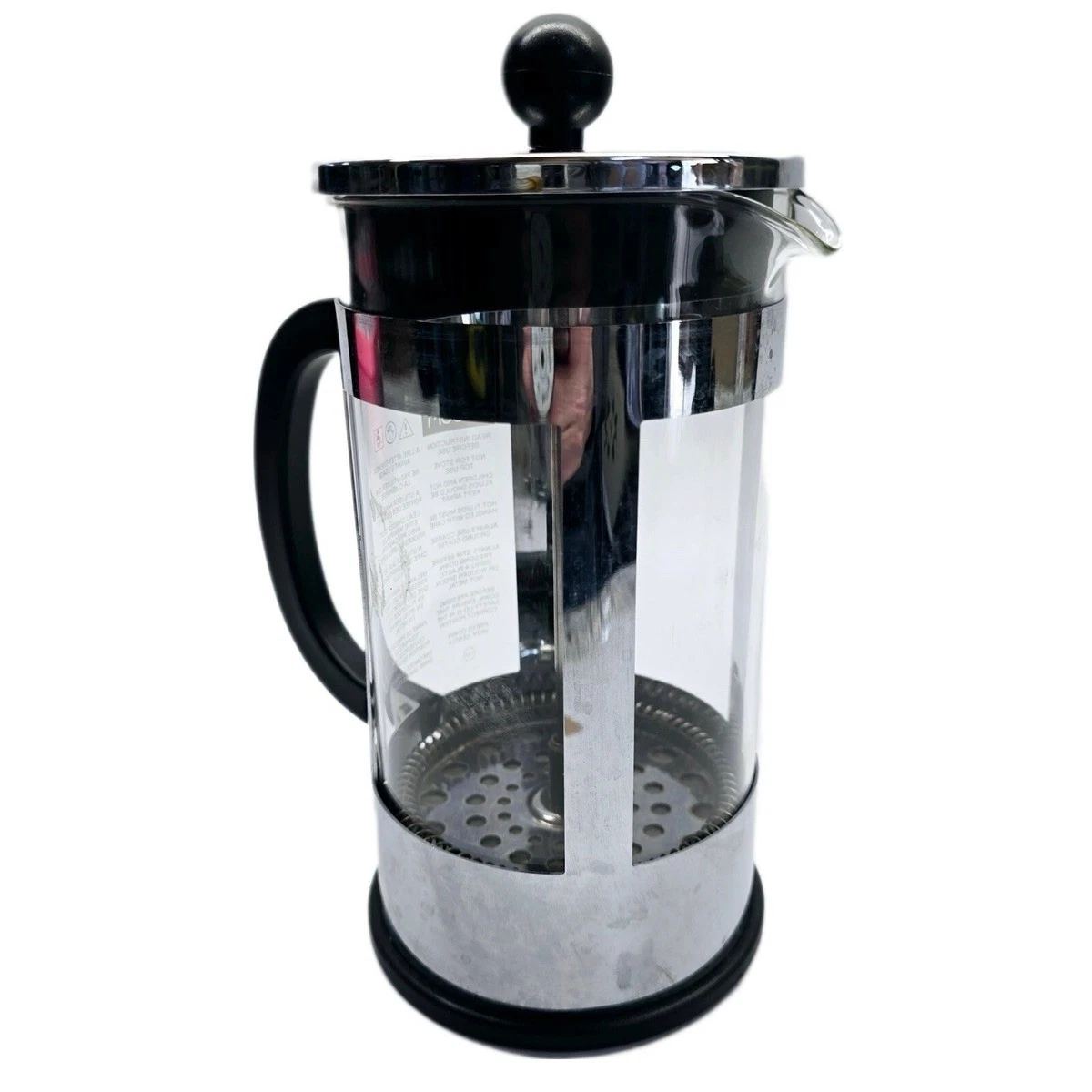Bodum Original French Press Coffee Maker Chrome Black Glass 34 oz