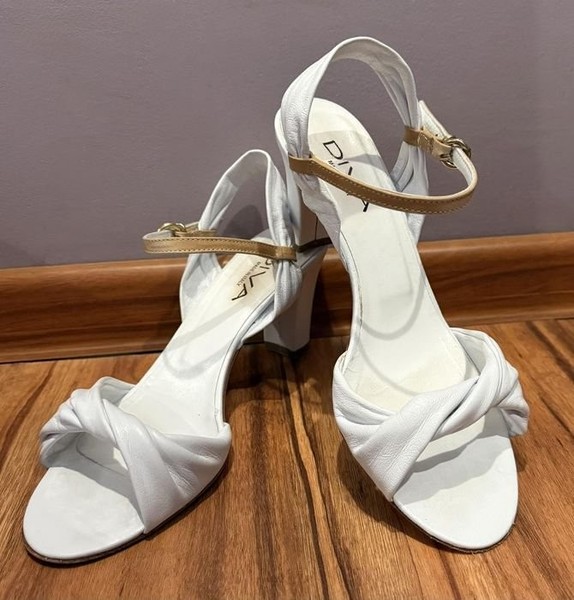 Women Heels White Leather 37 #7VDT