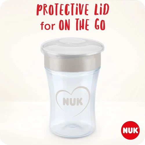 NUK Magic Cup cup 8+ months 230 ml leak-proof 360° drink edge BPA free pink, Cra - Foto 7 di 7