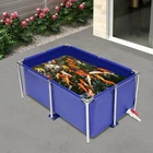 Blue Cuboid Canvas Fish Pond Aquarium Fish Water Tank Coating Koi Breeding Pond