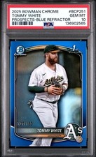 2025 Bowman Chrome 1st Tommy White True Blue Refractor/150🔥PSA 10🔥POP 3🔥