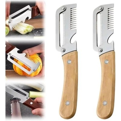 2 Stück Multifunktionaler Gemüseschäler Neu 3 in 1 Schäler & Flaschenöffner & Reibe