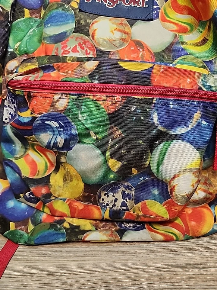 Винтажный Jansport печати ретро стиль рюкзак стекла мрамор сумка все над печатью 17» - Изображение 3 из 4