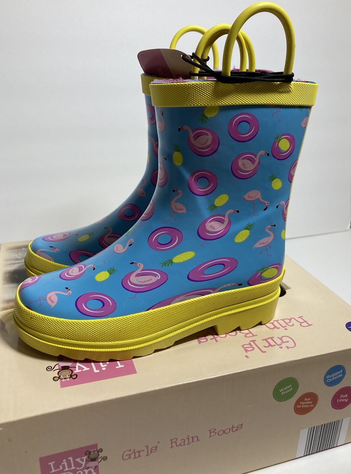 NEW** Lily \u0026 Dan Girls Rain Boots. Size 