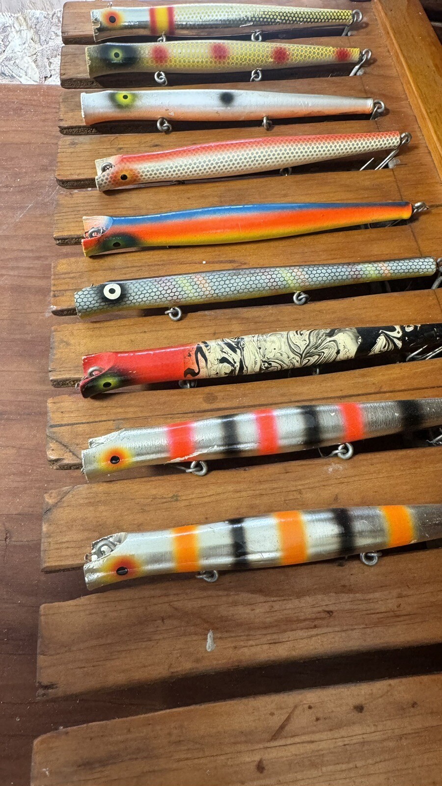 LOT OF 49, VINTAGE 5 INCH PENCIL PLUG LURES WITH CASE. eBay
