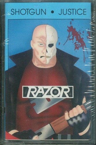 RAZOR Shotgun Justice Tape Orig Canadian Metal Rare Sealed 1990 - Picture 1 of 3