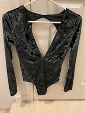 BRAND NEW Victorias Secret VS Velvet Bodysuit XS/SMALL Lingerie Black NWT