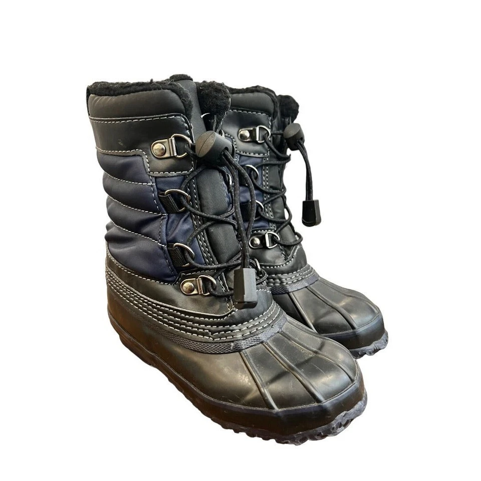 11 Lands' End Boys EXPEDITION Snow Boots Side Zip Kids Youth EUC - Imagem 2 de 4
