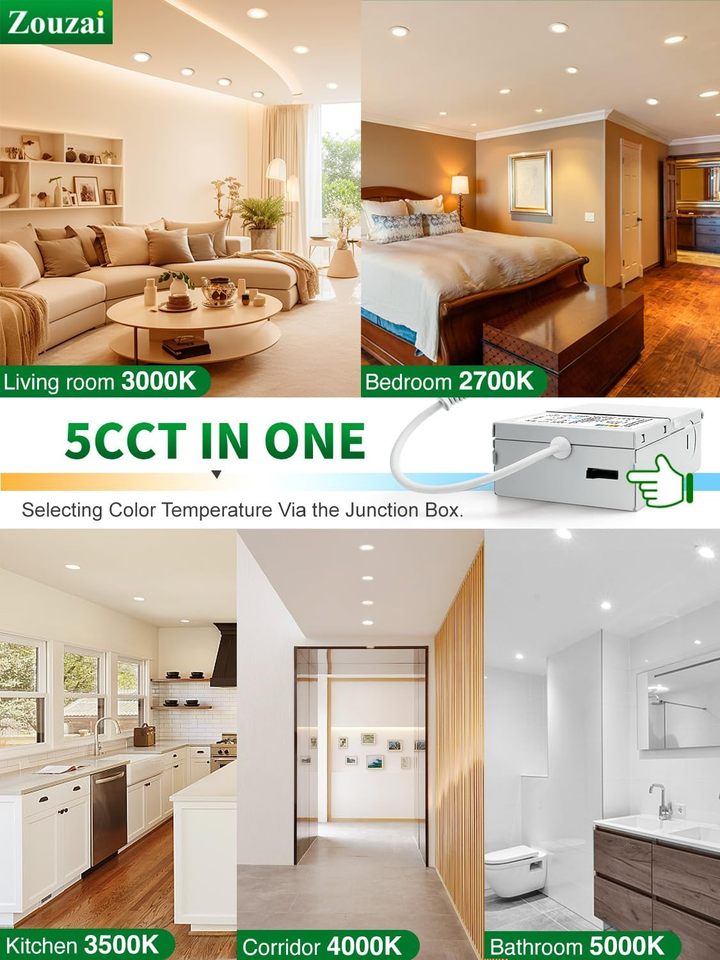 24 Pack 6 Inch UltraThin LED Recessed Ceiling Light with Junction Box