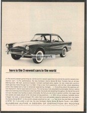 1963 Sunbeam Alpine Here Is the 3 Newest Cars in the world Vintage Print Ad