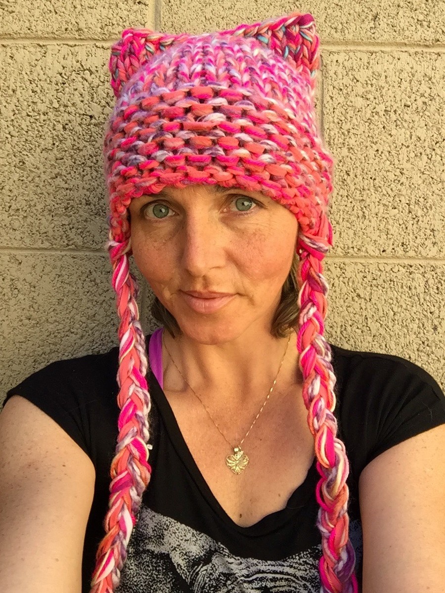 Hoodware Pink Pussy Hat Knit Handmade Women's March Beanie