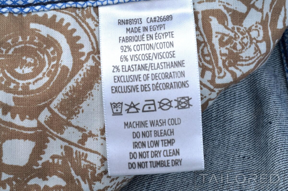 ROBERT GRAHAM Solid Blue Cotton Flat Front Mens L… - image 6