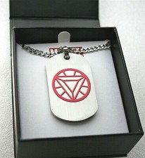 Marvel Comics Iron Man Logo Dog Tag Steel Dual Necklace Pendant New NOS Box