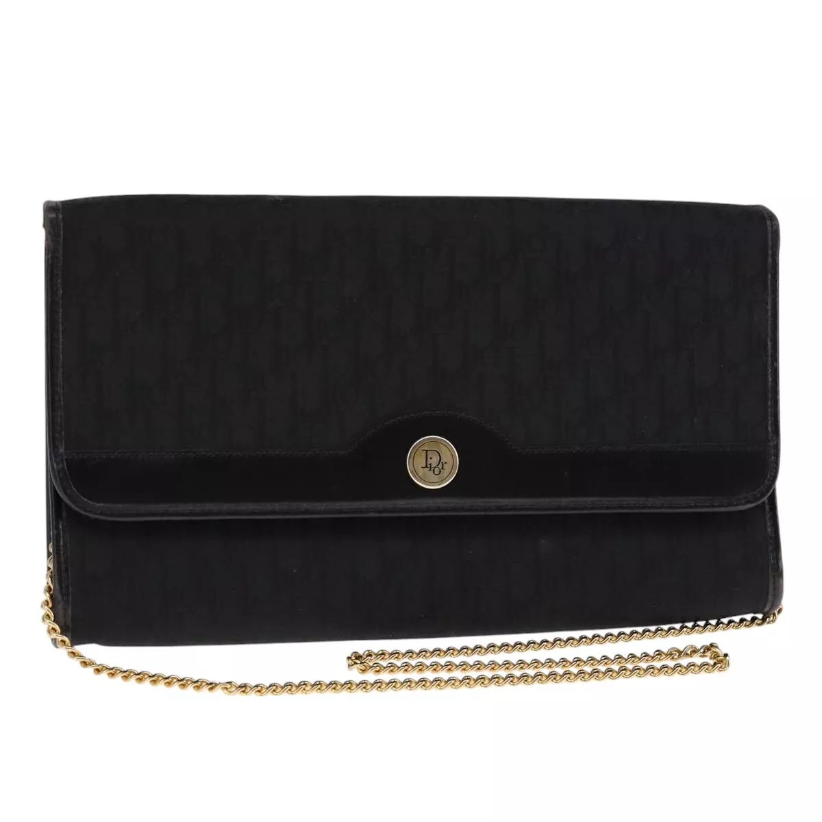 Sac bandoulière Christian Dior trotteur toile chaîne noir authentique ar13108