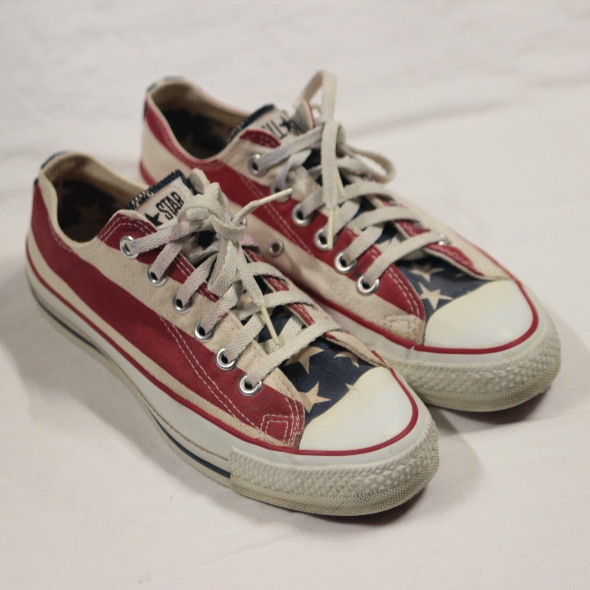 靴 converse all star made in usa Vintage MADE USA Converse ALL STAR American Flag Stars Stripes Low