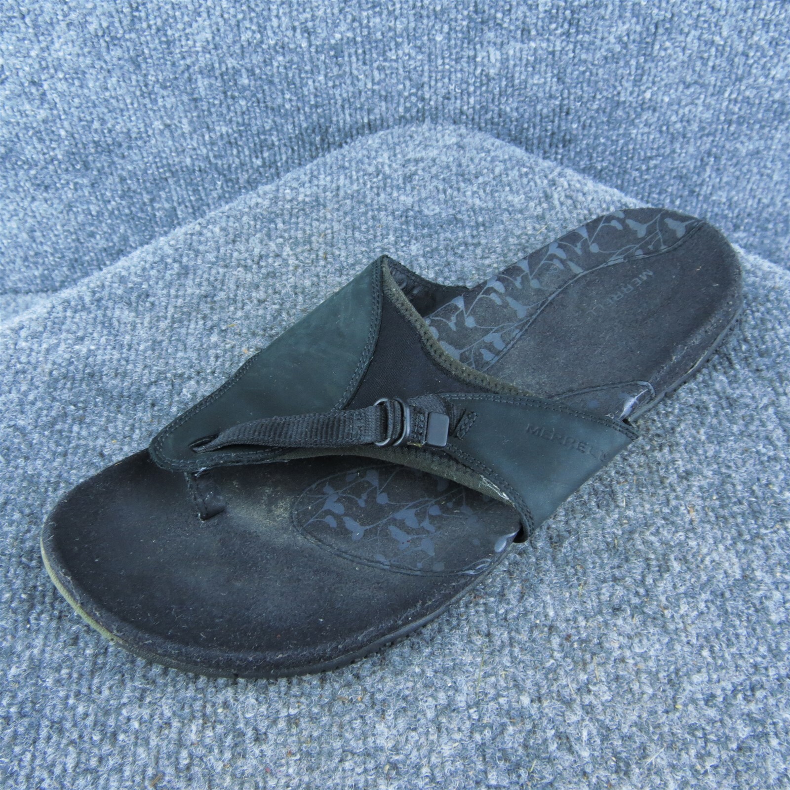 Merrell scarpe sandalo infradito donna nero pelle misura 10 5 media