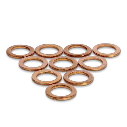 Copper Sealing Washers Metric M10 x 16 x 1.2 & M12 x 18 x 1.2 Flat