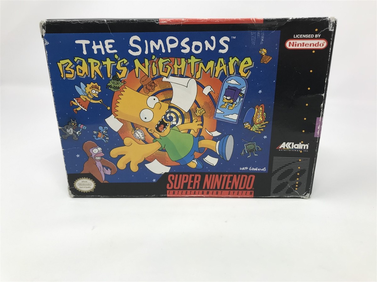 The Simpsons: Bart's Nightmare Super Nintendo Snes Complete In