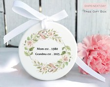 New Grandma Gift   Personalized Mom to Grandma Ornament   Custom Name  Year
