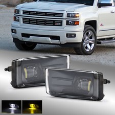 Fit 2007-2013 Chevrolet Silverado Dual Color Led Projector Fog Lights Pair